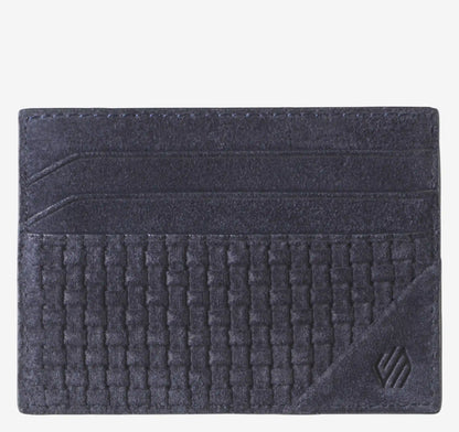 Suede Basketweave Weekender Wallet - Navy