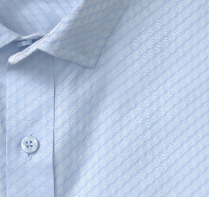 Ovation Non-Iron Dress Shirt - Light Blue Diamond Jacquard