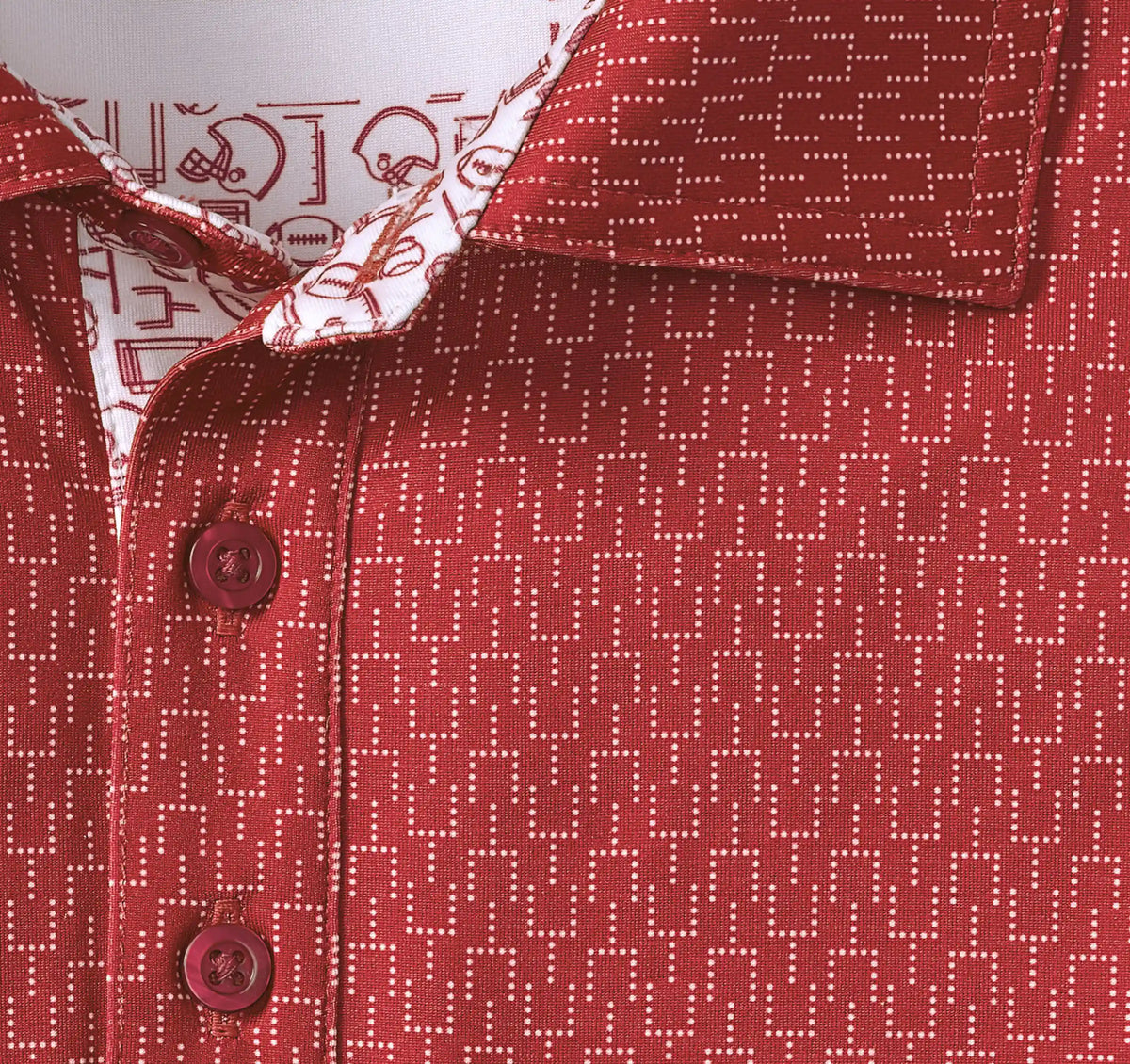 Game Day XC4® Goal Post Print Polo - Red