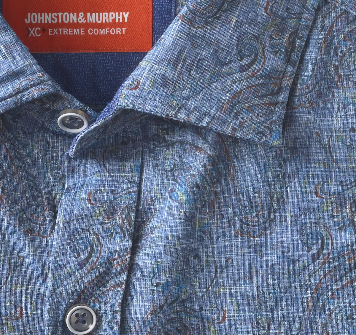 XC+™ Motion Long-Sleeve Print Knit Shirt - Blue/Navy Paisley