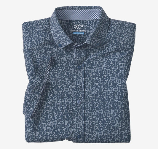 Game Day XC4® Short-Sleeve Multi-Sport Print Shirt - Navy