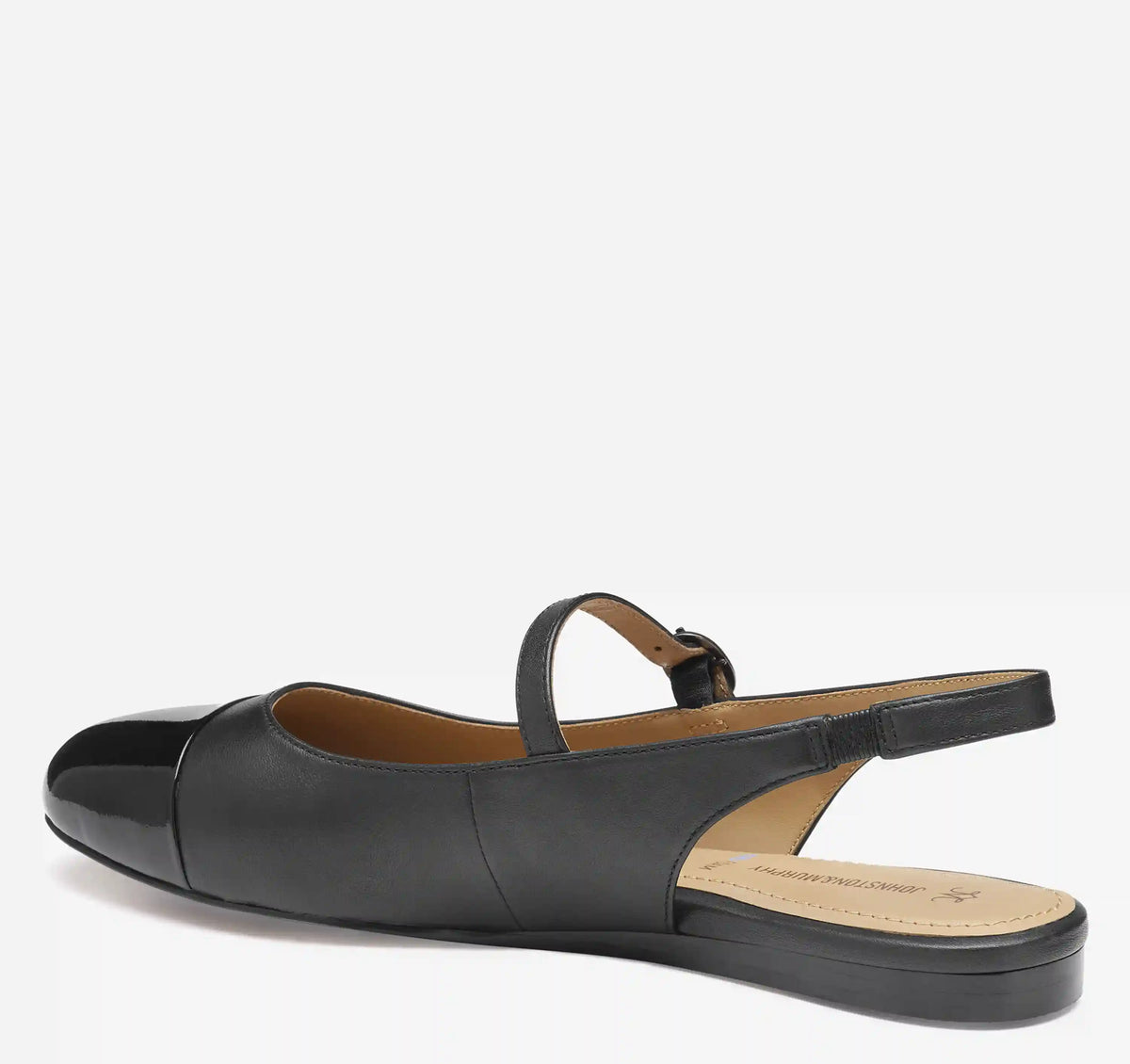 Claire Mary Jane Slingback - Black Glove Leather/Patent Leather