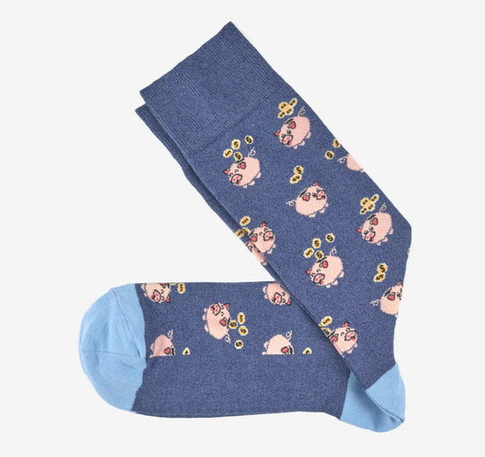 Novelty Socks - Denim Piggy Bank