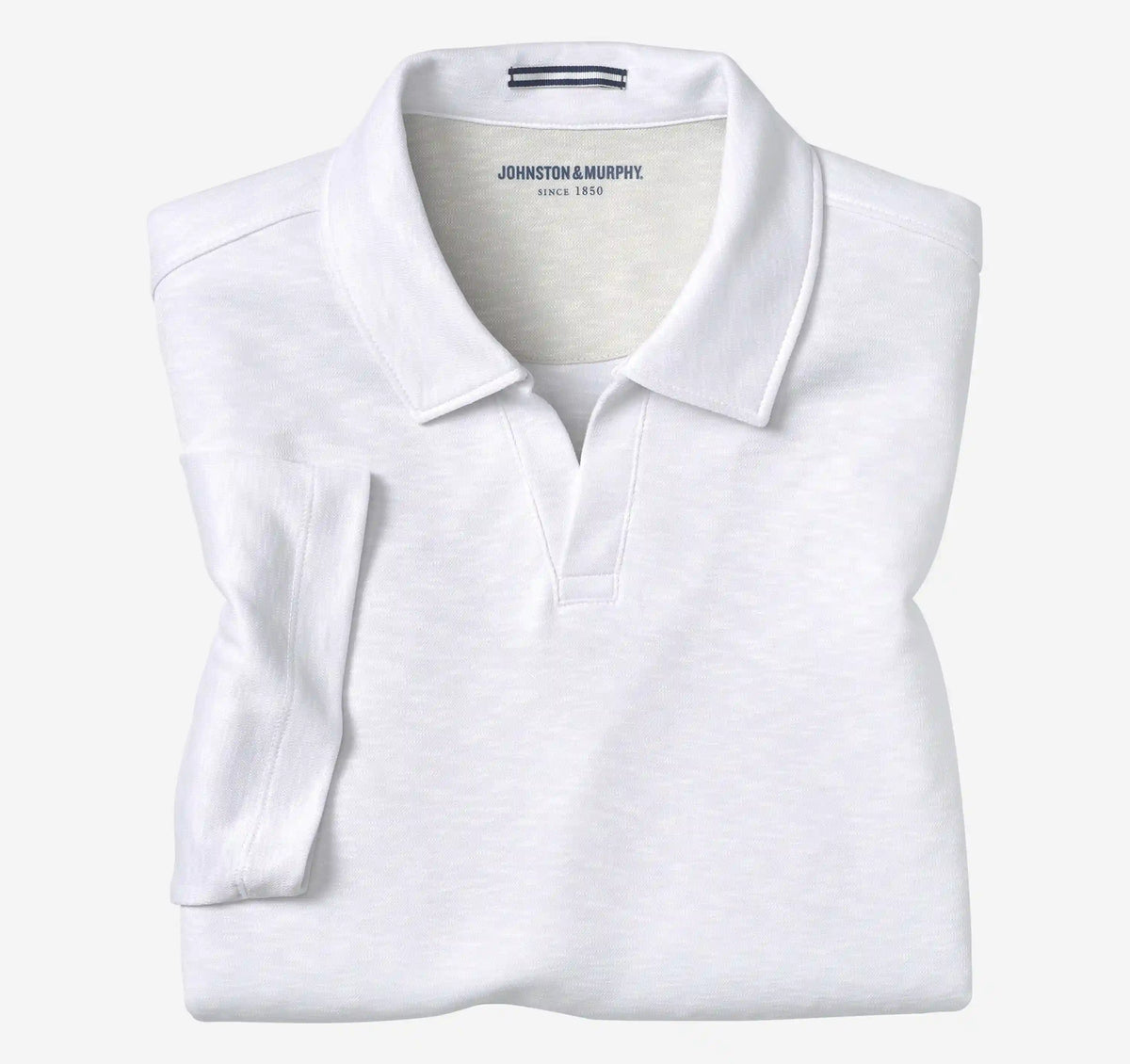 Vintage Slub V-Neck Polo - White