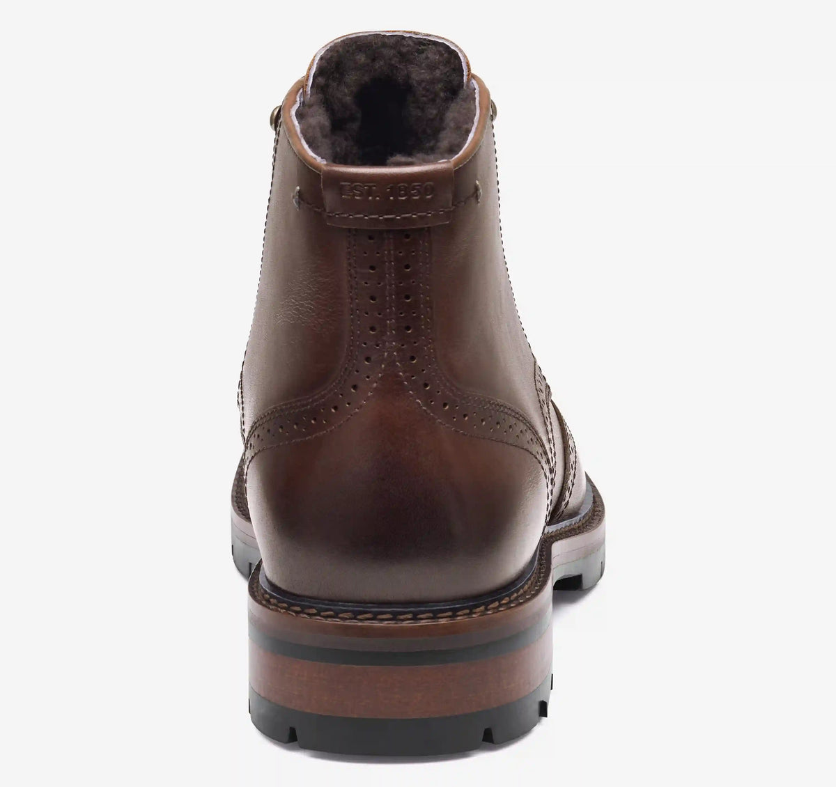 XC Flex® Cade Shearling Wingtip Boot - Mahogany Hand-Finished Full-Grain Leather/Shearling