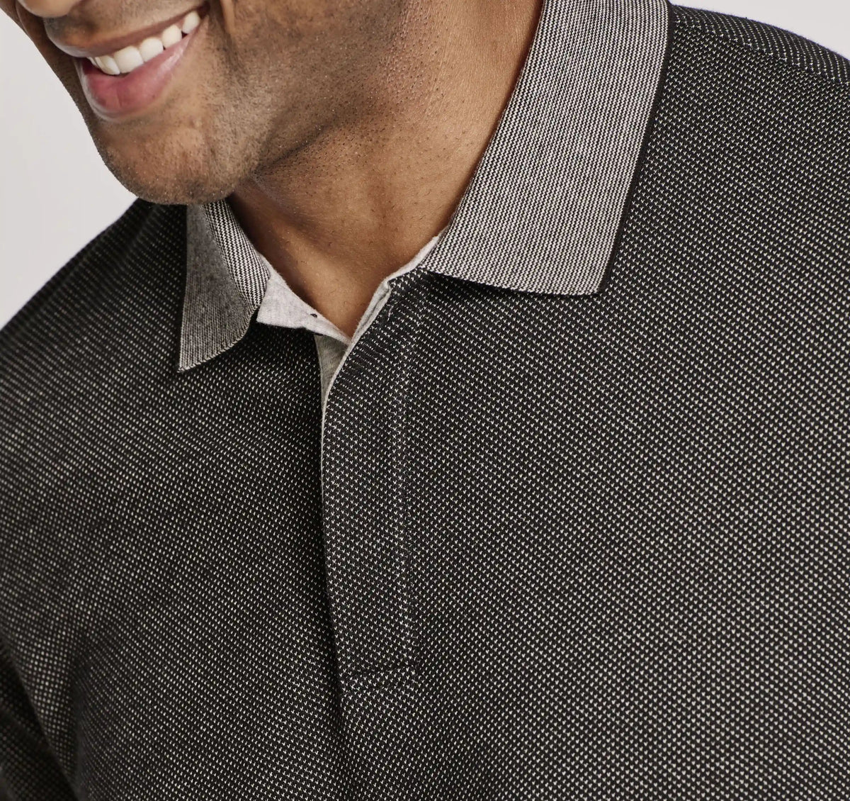 Tonal Polo - Charcoal Birdseye