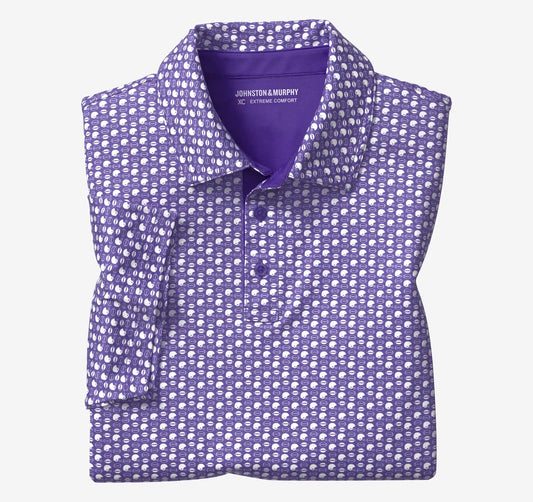 Game Day XC+™ Helmet-and-Football Print Polo - Purple