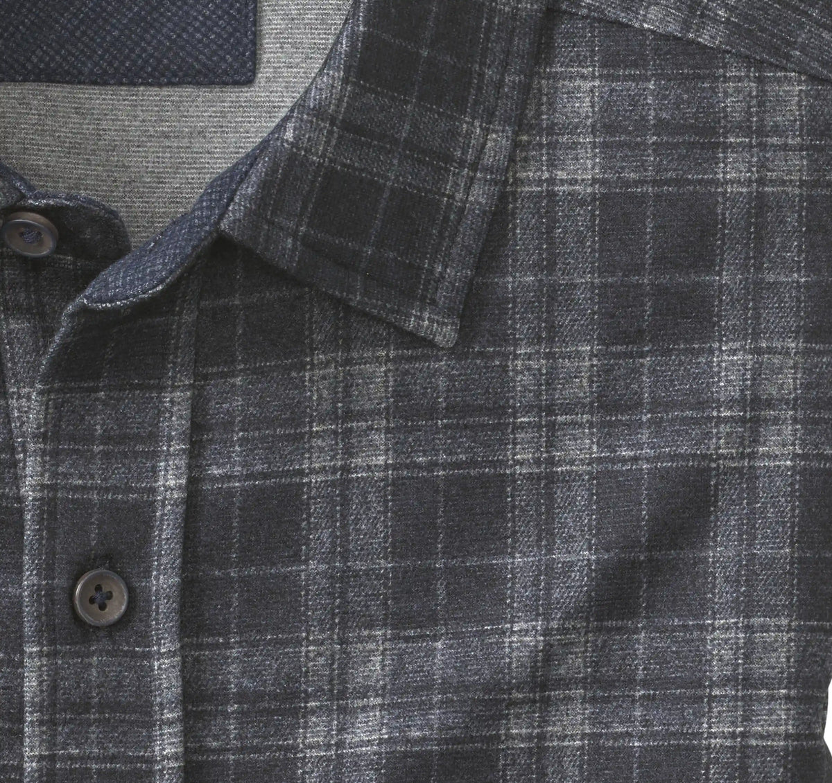 Eason Knit Shirt - Navy Plaid