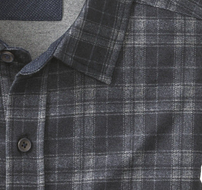Eason Knit Shirt - Navy Plaid