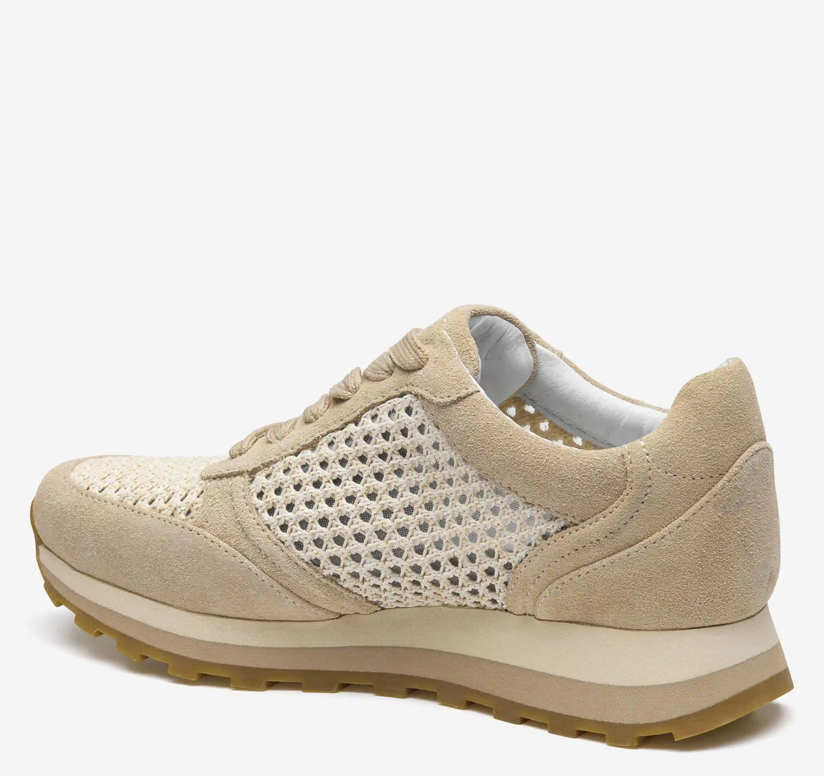 Piper Crochet Lace-Up - Sand Suede/Crochet