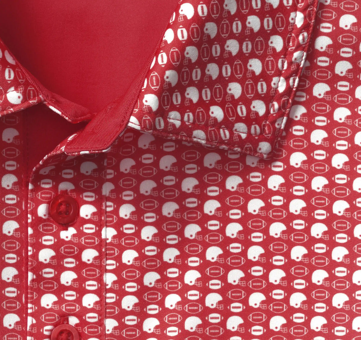 Game Day XC+™ Helmet-and-Football Print Polo - Red