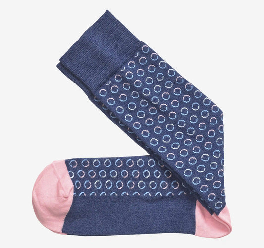 Circle Print Socks - Denim