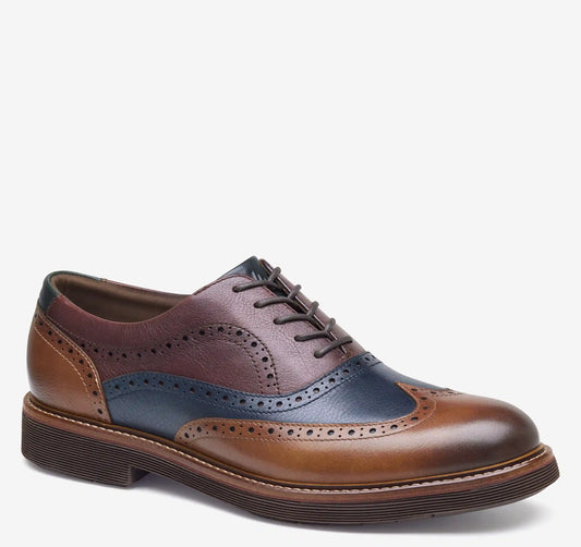 Tyson Wingtip - Tan/Navy/Burgundy Hand-Finished Full-Grain Leather