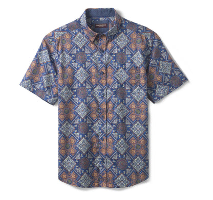 Logan Printed Short-Sleeve Shirt - Navy/Red Bandana