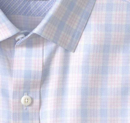 Ovation Non-Iron Dress Shirt - Pink/Blue Triple Check