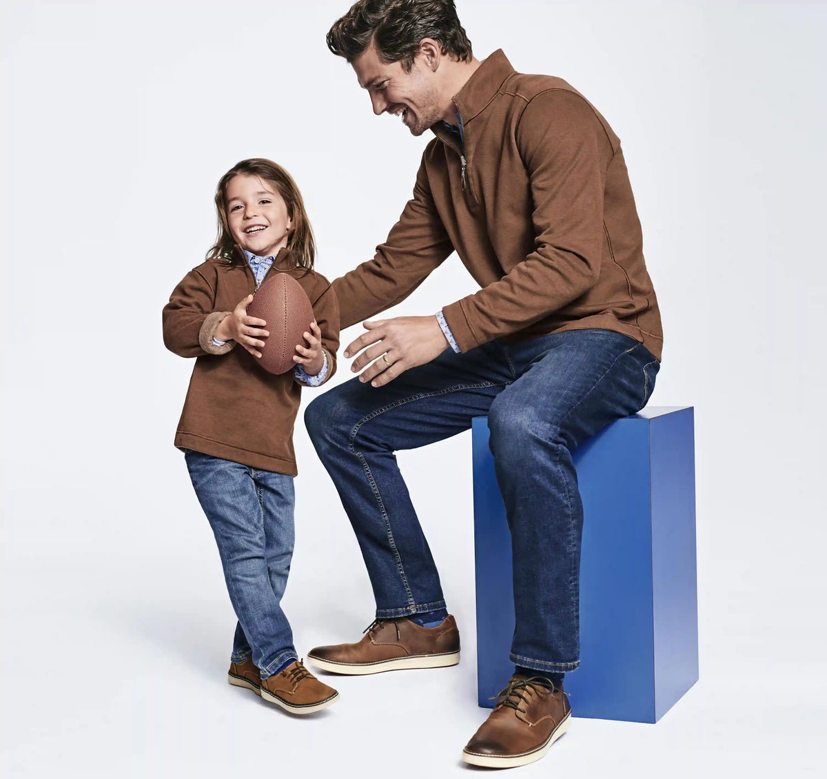 Reversible Solid Quarter-Zip - Rust/Oatmeal