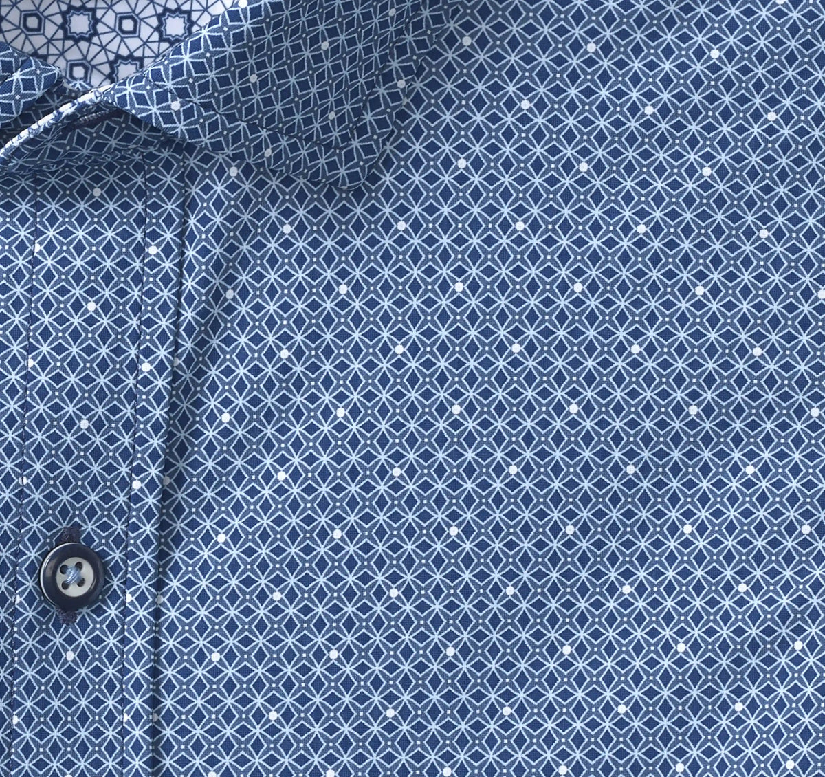 XC+™ Motion Long-Sleeve Print Knit Shirt - Navy Star Grid