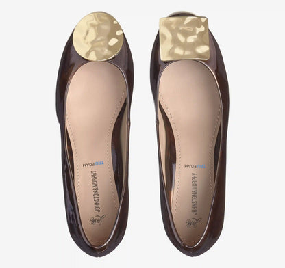 Sienna Ornamental Pump - Dark Brown Brushed Italian Patent Leather