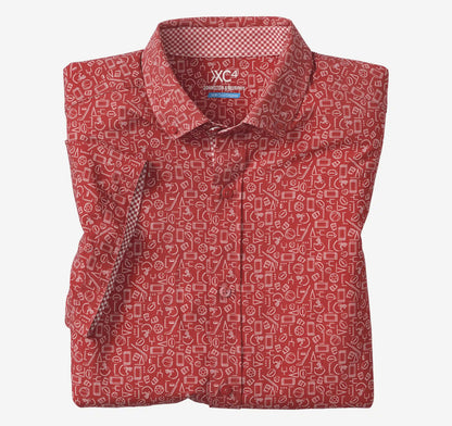 Game Day XC4® Short-Sleeve Multi-Sport Print Shirt - Red