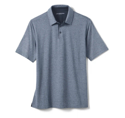 Fine-Stripe Polo - Light Blue/Navy Stripe