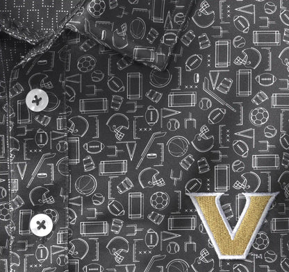 Collegiate XC+­™ Multi Sport Print Polo - Vanderbilt University - Black
