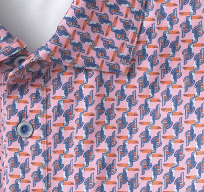 XC4® Performance Print Polos + Cool Degree® - Pink Toucan
