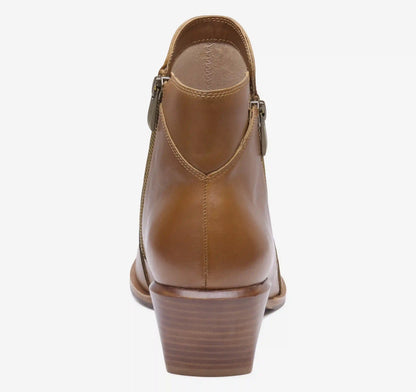 Kalista Double-Zip Bootie - Cognac Calfskin