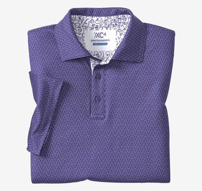 Game Day XC4® Goal Post Print Polo - Purple