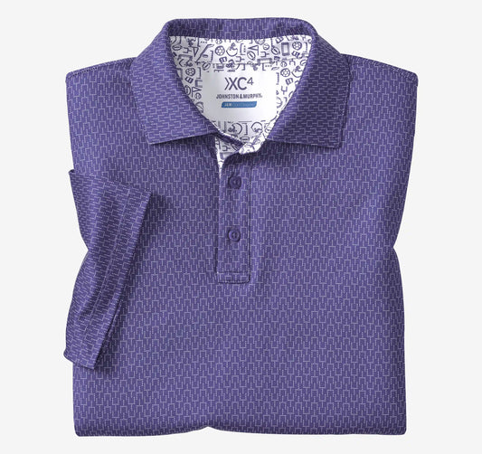 Game Day XC4® Goal Post Print Polo - Purple