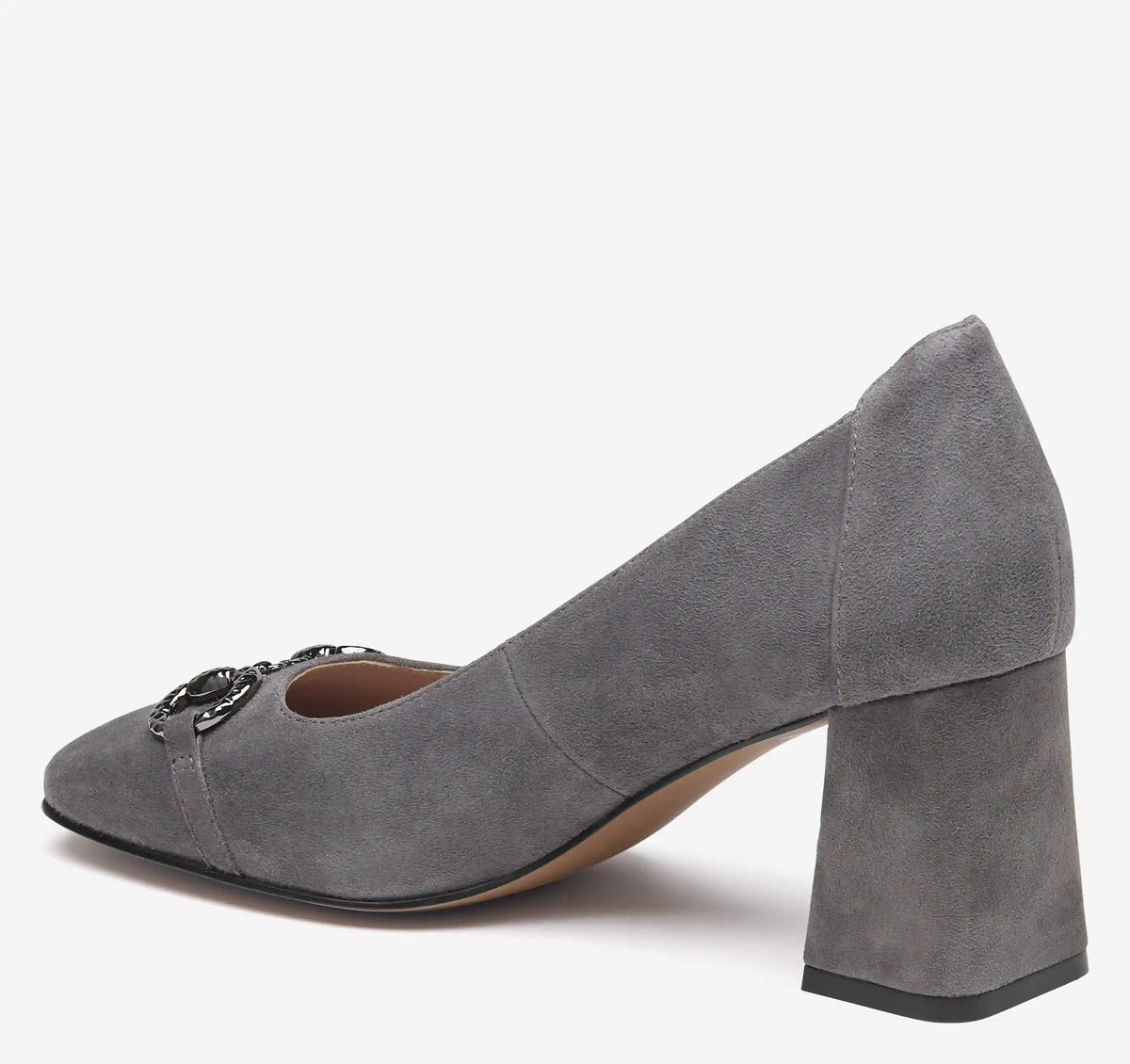 Whitney Bit Pump - Charcoal Kid Suede