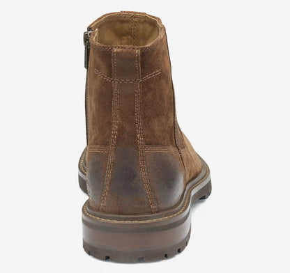 Barrett Zip Boot - Brown Waxed Suede