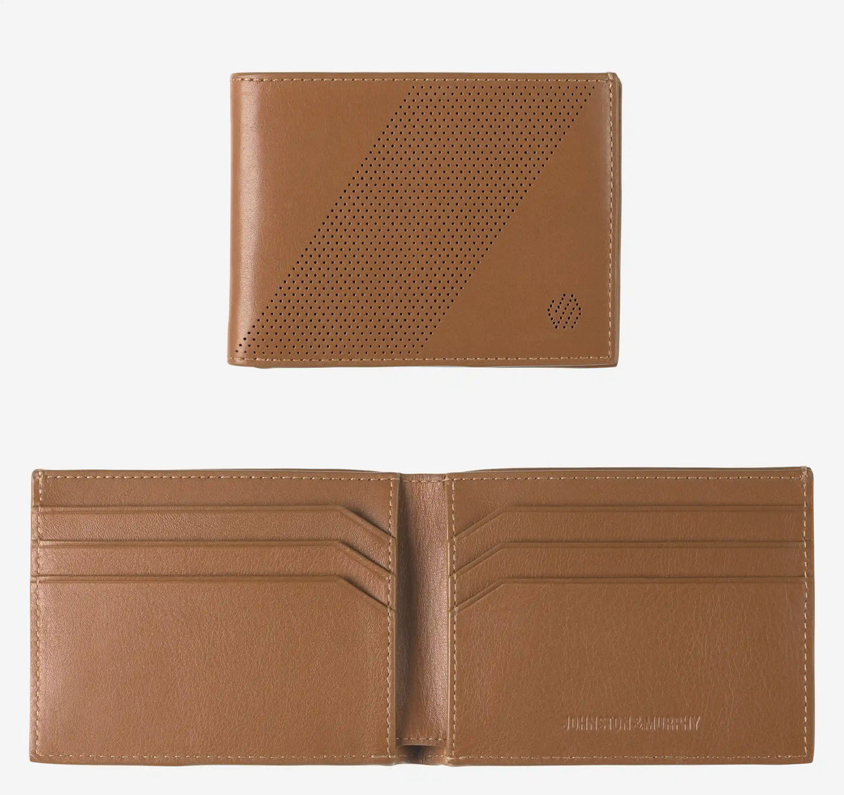 Richmond Perforated Billfold Wallet - Tan