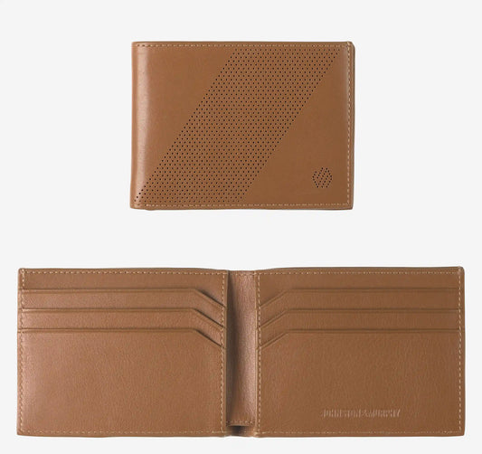 Richmond Perforated Billfold Wallet - Tan