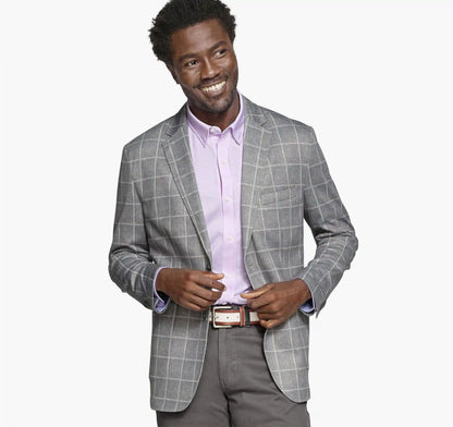XC Flex® Pinnacle Knit Blazer - Gray Plaid