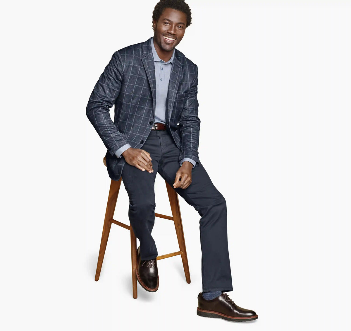 XC Flex® Pinnacle Knit Blazer - Navy Plaid