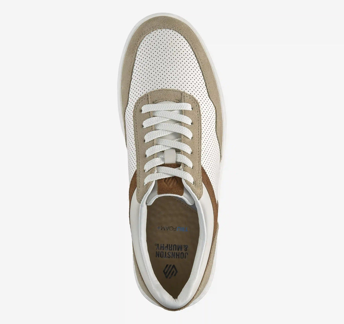 Dawson Moc Toe U-Throat - White Full Grain Leather/Taupe Suede