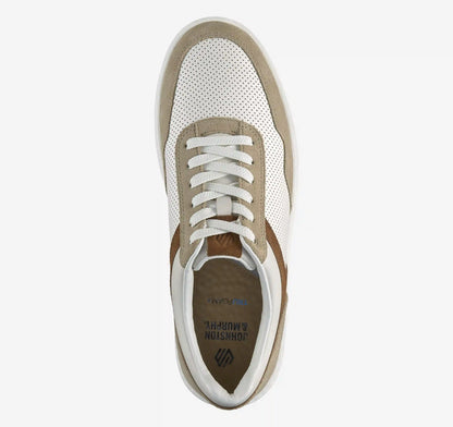 Dawson Moc Toe U-Throat - White Full Grain Leather/Taupe Suede