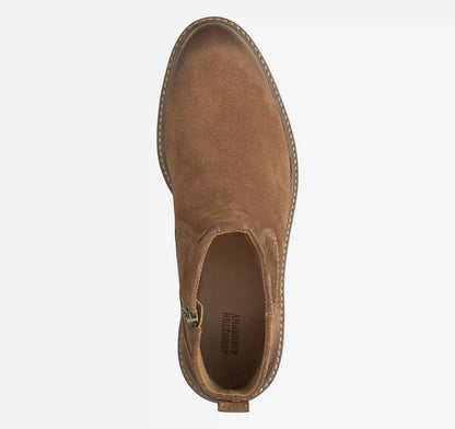 Barrett Zip Boot - Brown Waxed Suede