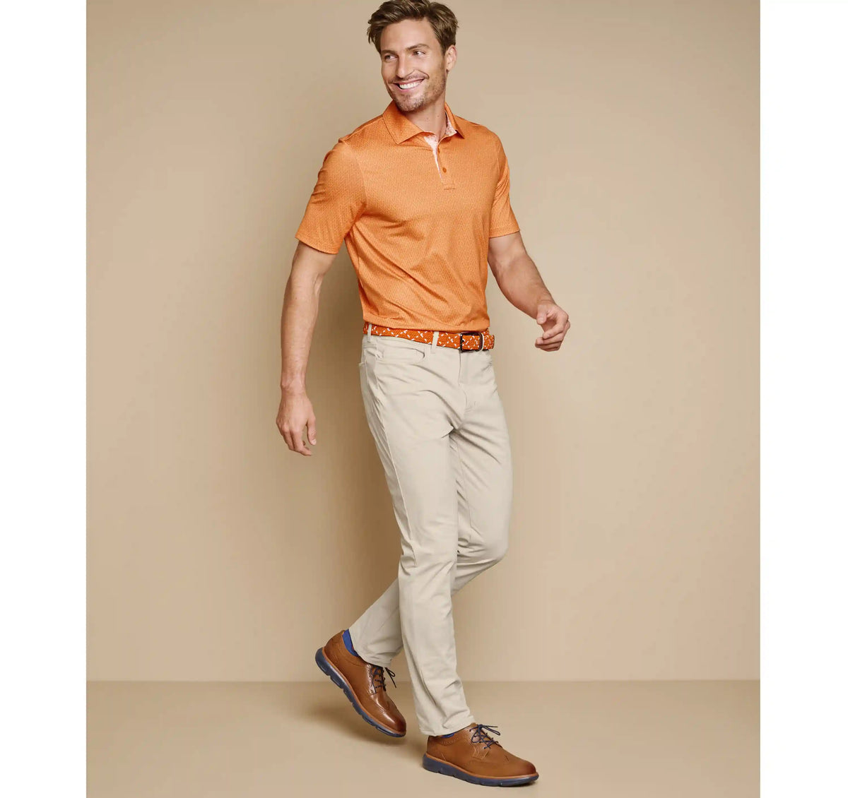 Game Day XC4® Goal Post Print Polo - Orange