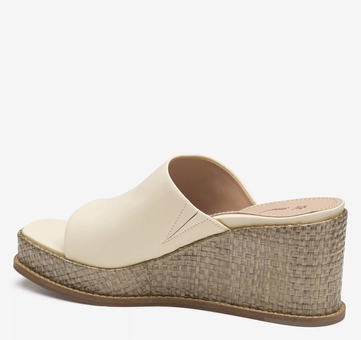 Mallory Slide Wedge - Bone Nappa Leather