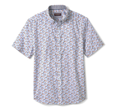 Logan Printed Short-Sleeve Shirt - Blue/Red Ocean Icons