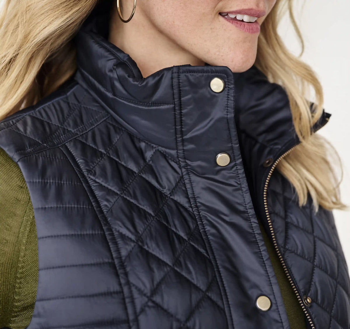 Quilted Vest - Navy