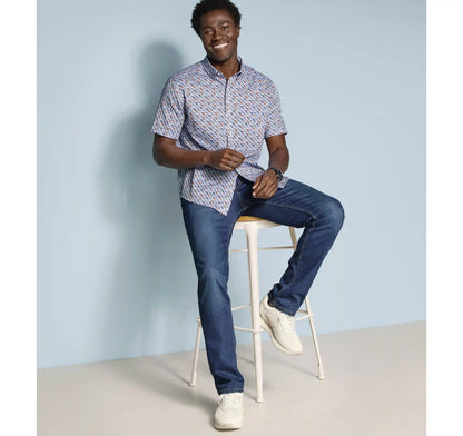Logan Printed Short-Sleeve Shirt - White Multi Mini Lab