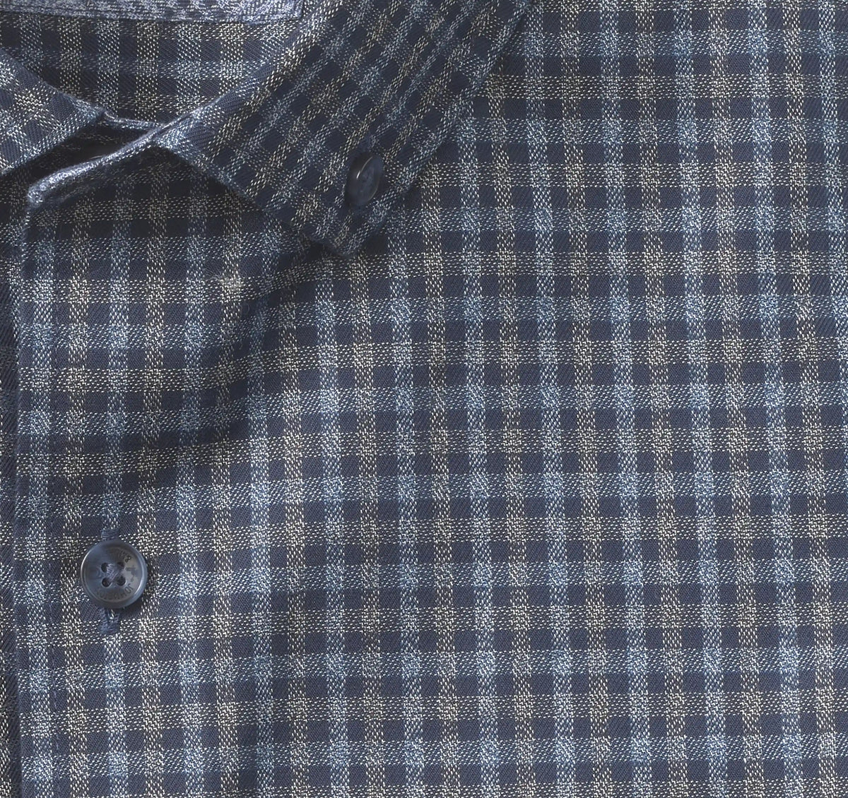 Ovation Non-Iron Dress Shirt - Navy Jaspe Dual Grid