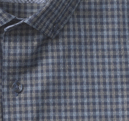 Ovation Non-Iron Dress Shirt - Navy Jaspe Dual Grid