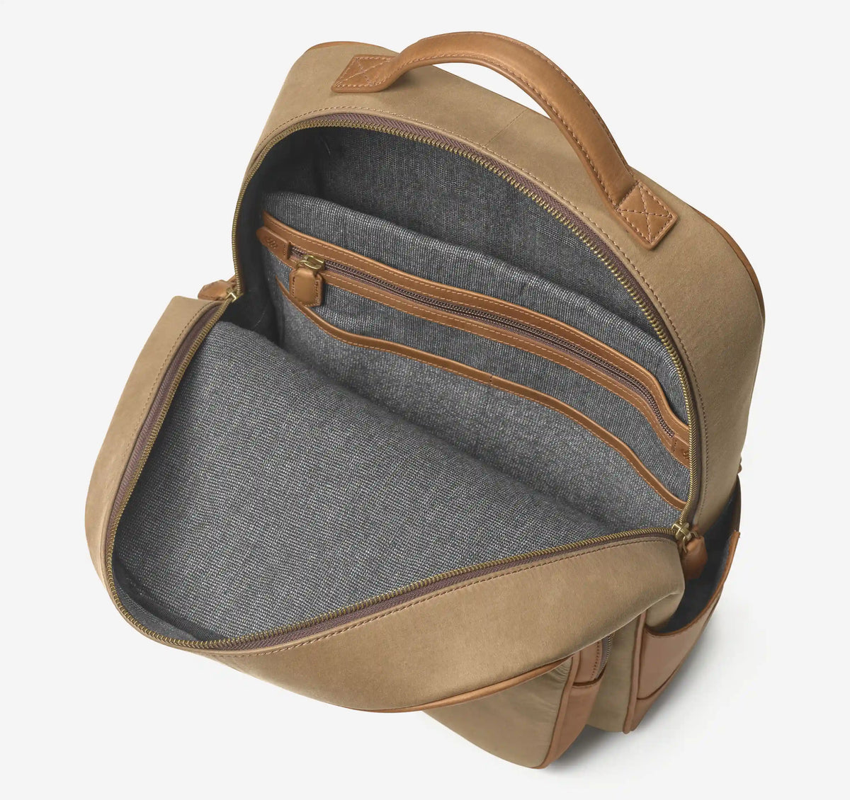 Rhodes Backpack - Camel Antique Cotton/Tan Full Grain