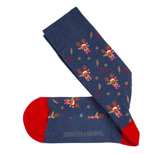 Novelty Socks - Denim Conversational Reindeer