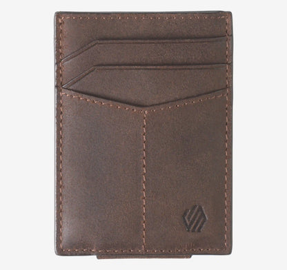 Rhodes Front Pocket Wallet - Brown Bomber Leather