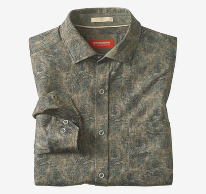 XC+™ Motion Long-Sleeve Print Knit Shirt - Olive Paisley