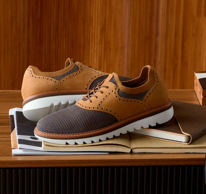 Braydon Knit Saddle - Tan Multi Knit/Tan Full Grain